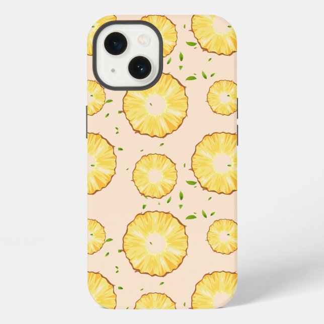 TROPICAL SUMMER FRUIT pineapple Slice pattern iPhone Case (Back)