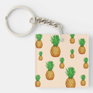 TROPICAL SUMMER FRUIT pineapple Slice  Pattern Keychain