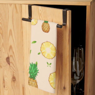 TROPICAL SUMMER FRUIT pineapple Slice pattern Kitchen Towel