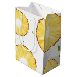TROPICAL SUMMER FRUIT pineapple Slice pattern Medium Gift Bag