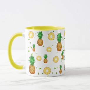 TROPICAL SUMMER FRUIT pineapple Slice pattern Mug
