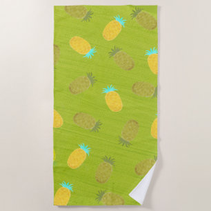 Tropical Summer Fruits Kiwi Green Beach Towel