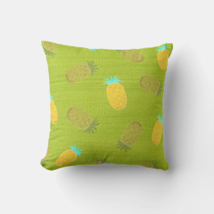 Tropical Summer Fruits Kiwi Green Throw Pillow