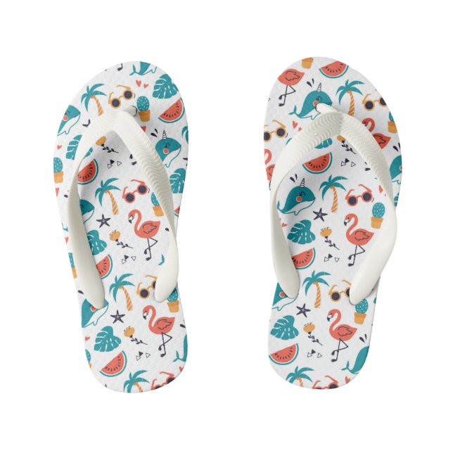 Tropical Summer Fun Kid's Flip Flops (Footbed)