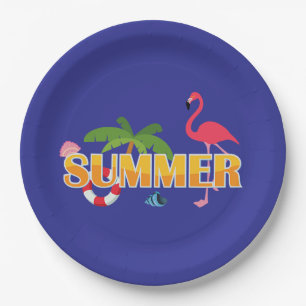 Tropical Summer Fun Paper Plate