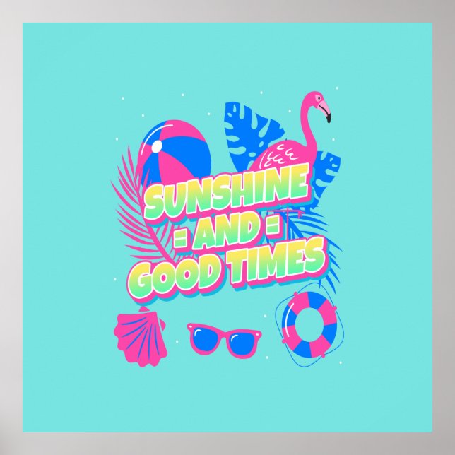 Tropical Summer Fun Vibes Poster (Front)