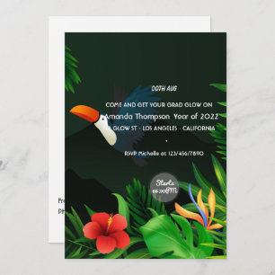 Tropical Summer Glow Graduation Party Invitation