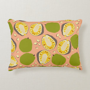 Tropical Summer Jackfruit Pattern - Exotic Fruit Accent Pillow