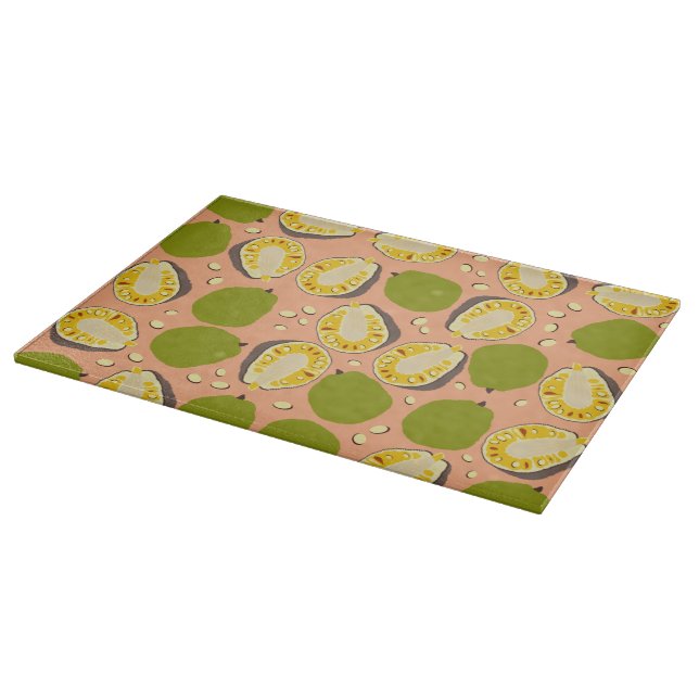Tropical Summer Jackfruit Pattern - Exotic Fruit Cutting Board (Corner)