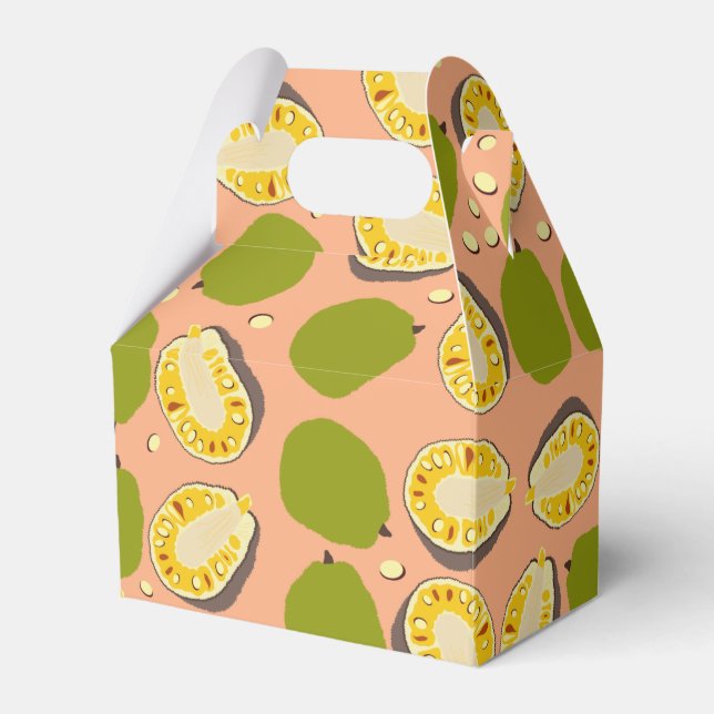 Tropical Summer Jackfruit Pattern - Exotic Fruit  Favor Box (Front Side)