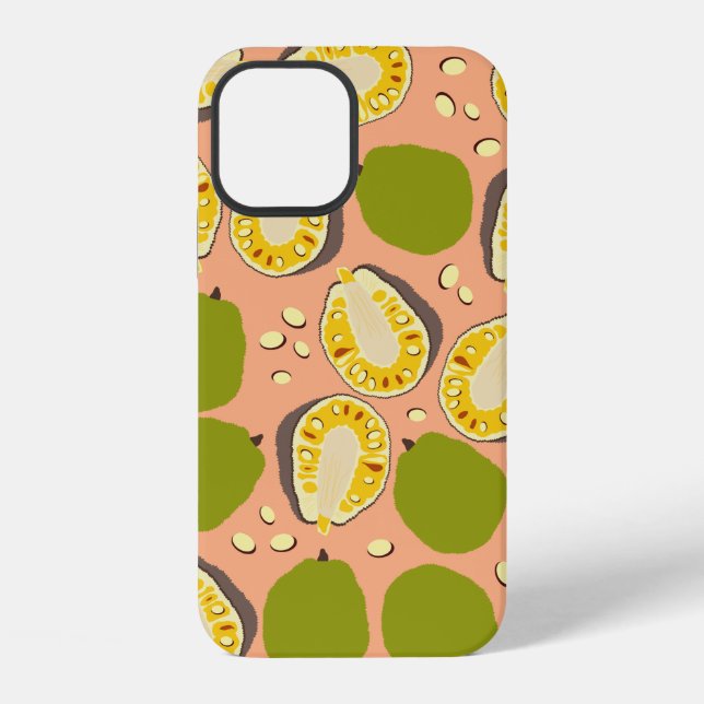 Tropical Summer Jackfruit Pattern - Exotic Fruit iPhone Case (Back)