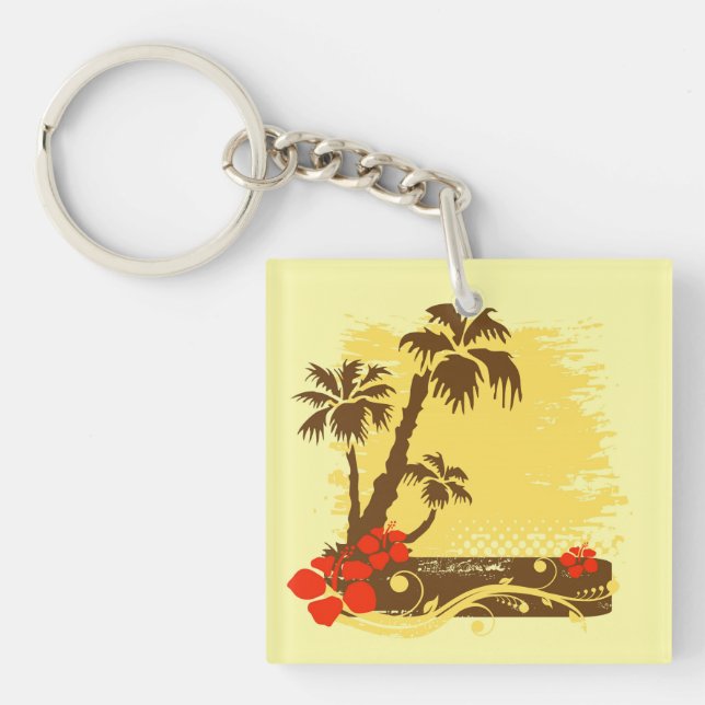 Tropical summer keychain (Front)