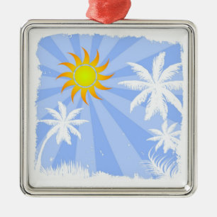 Tropical summer metal ornament