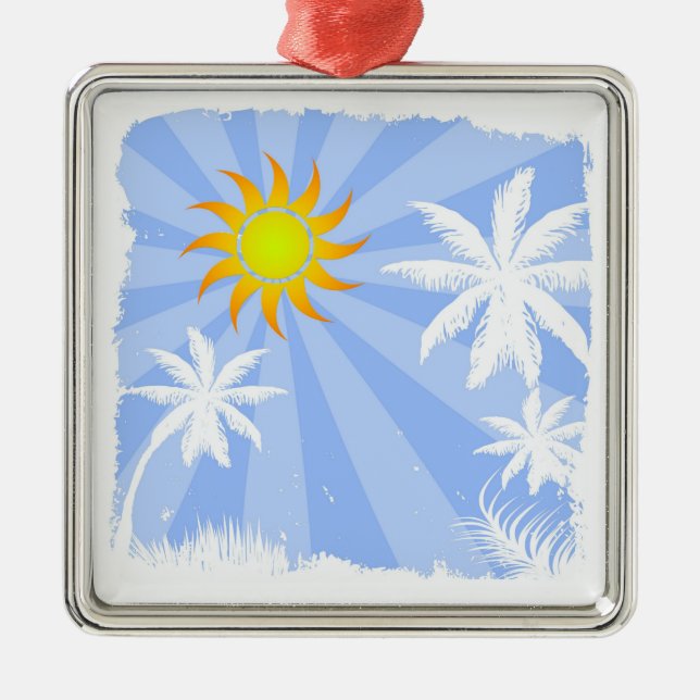 Tropical summer metal ornament (Front)
