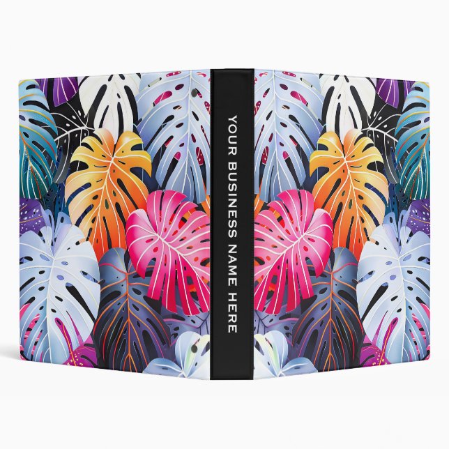 Tropical Summer Monstera Leaves Binder (Background)