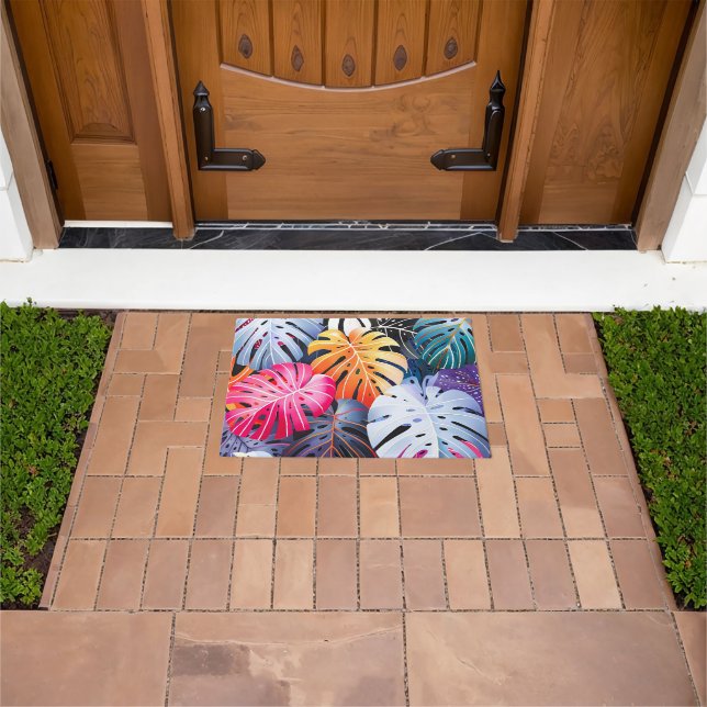 Tropical Summer Monstera Leaves Doormat (Outdoor)