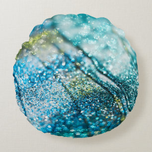 Tropical Summer Oceanic Glitter Glam 2 Round Pillow