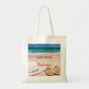 Tropical Summer Palm Beach Wedding Favour Tote Bag