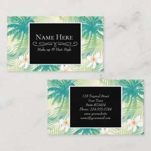 Tropical summer palm trees business card