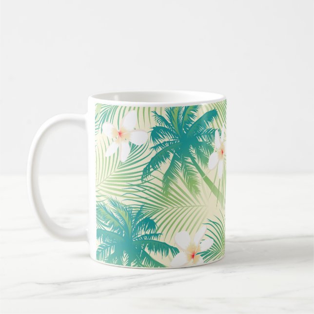 Tropical summer palm trees coffee mug (Left)