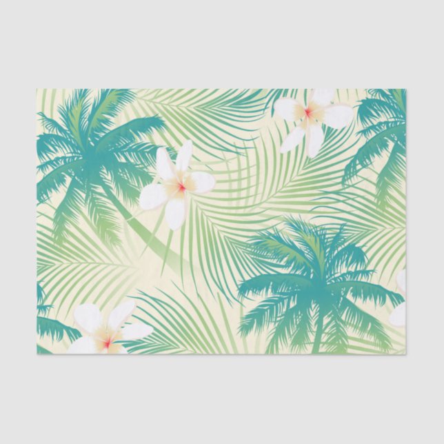Tropical summer palm trees tissue paper (Front)