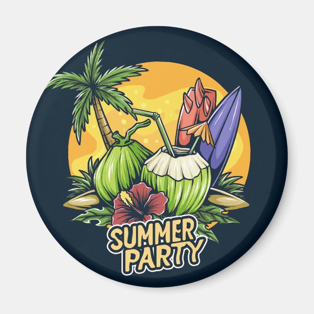 Tropical Summer Party Magnet (Front)