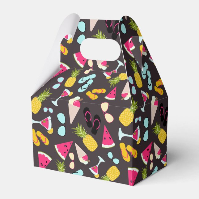 Tropical Summer pattern Favor Box (Front Side)