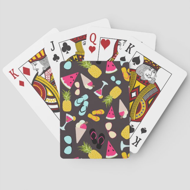 Tropical Summer pattern Playing Cards (Back)