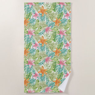 Tropical Summer Print Beach Towel