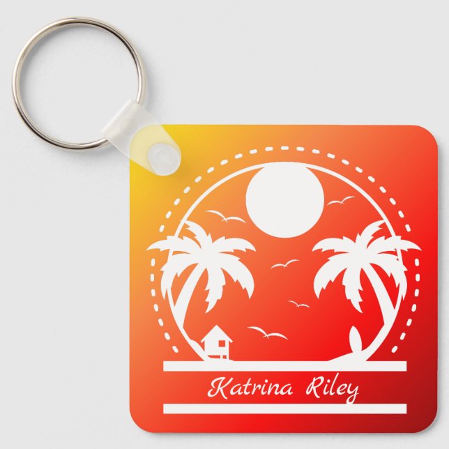 Tropical Summer (red-orange-yellow gradient) Keych Keychain (Front)