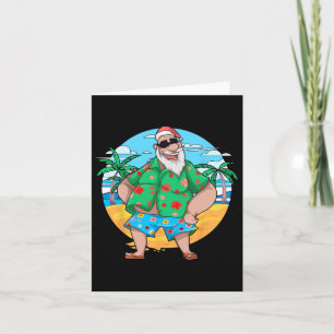 Tropical Summer Santa Claus Palm Trees Christmas I Card