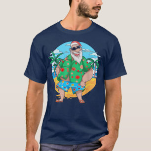 Tropical Summer Santa Claus Palm Trees Christmas I T-Shirt