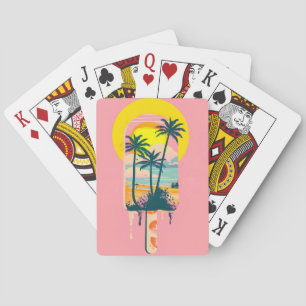 Tropical Summer Sunset Sweets Paradise Playing Cards