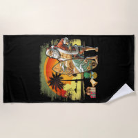 Tropical Summer Surfing Santa Claus 6 Pack Christm