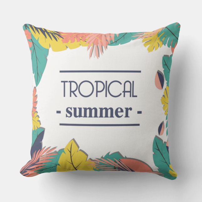 TRopical Summer Throw Pillow (Front)