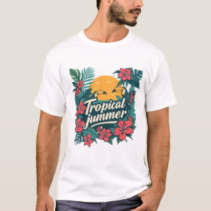 Tropical Summer Vibes T-Shirt – Retro Jungle Desig
