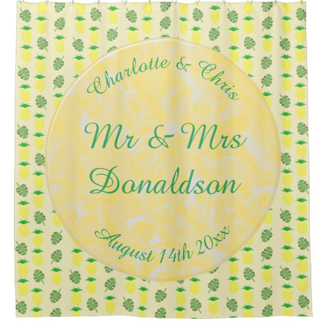 Tropical Summer Wedding Pineapple and Palm Leaves (Front)