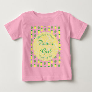 Tropical Summer Wedding Pineapple and Palm Leaves Baby T-Shirt