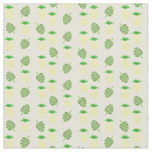 Tropical Summer Wedding Pineapple and Palm Leaves Fabric