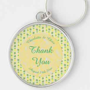 Tropical Summer Wedding Pineapple and Palm Leaves Keychain