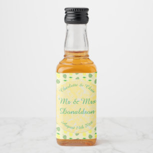 Tropical Summer Wedding Pineapple and Palm Leaves Liquor Bottle Label