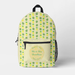 Tropical Summer Wedding Pineapple and Palm Leaves Printed Backpack