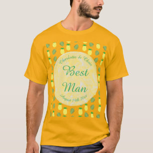 Tropical Summer Wedding Pineapple and Palm Leaves T-Shirt