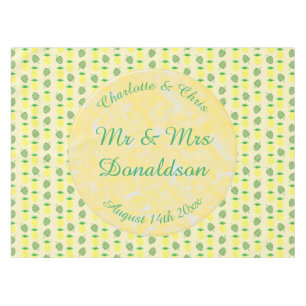 Tropical Summer Wedding Pineapple and Palm Leaves Tablecloth