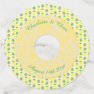 Tropical Summer Wedding Pineapple and Palm Leaves Wine Glass Tag