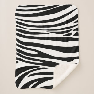 Tropical Summer Zebra Stripes Trendy Pattern Sherpa Blanket