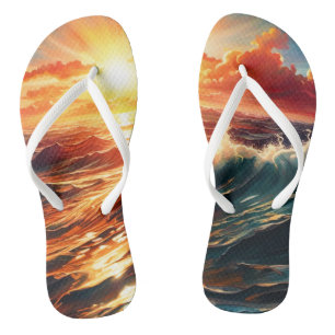 Tropical Sunrise Flip Flops