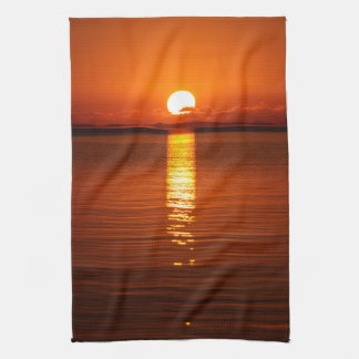 Tropical Sunrise in Orange Kitchen Towel