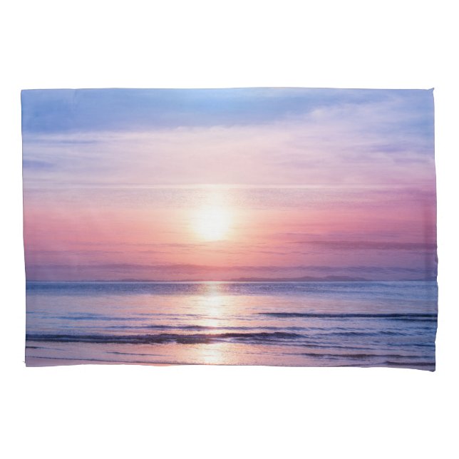 Tropical Sunrise: Sea, Sky, Serenity Pillowcase (Front)