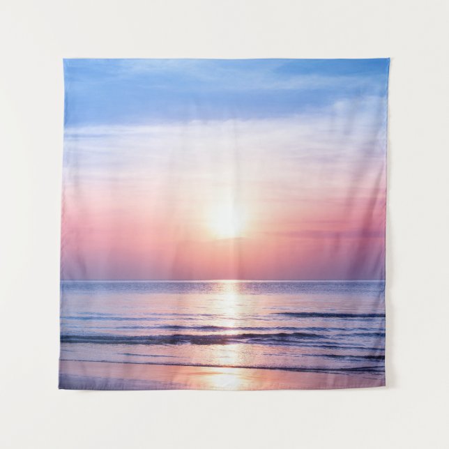 Tropical Sunrise: Sea, Sky, Serenity Tapestry (Front)